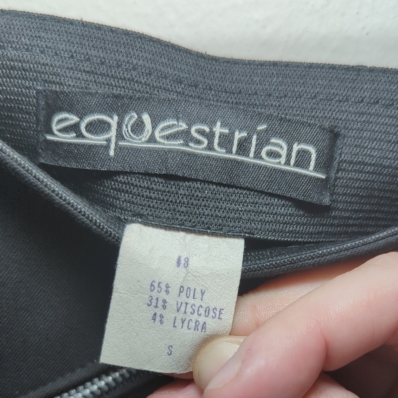 Vintage Equestrian Brand Black Dress Pants with Zipper Accents Women's Size S - Picture 2 of 4